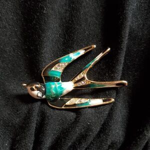 Goldtone Swallow Brooch